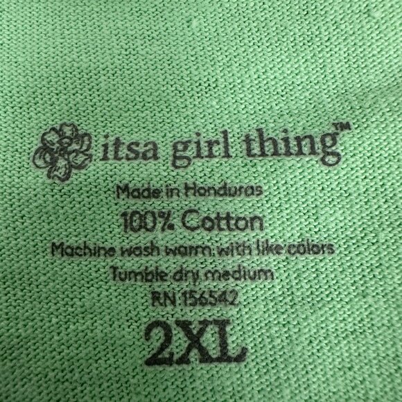 Itsa Girl Thing 100% Cotton Green "Sweet Jesus Give Me Strength" T-Shirt 2XL - Picture 4 of 4